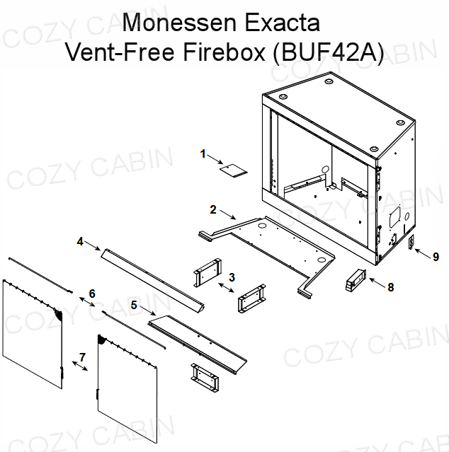 Monessen 42" Exacta Vent-Free Firebox with No Interior (BUF42A) #BUF42A